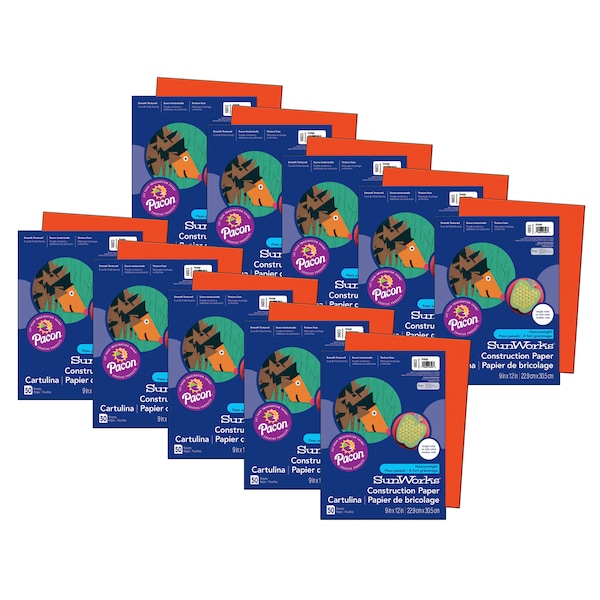SunWorks Construction Paper, Orange, 9x12, PK500